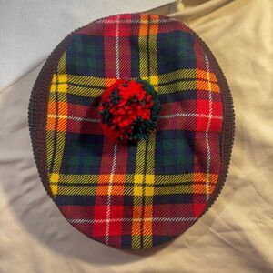 Vintage Mens Cap Newsboy Hat Scottish PlaidSpean Bridge Woollen Mill